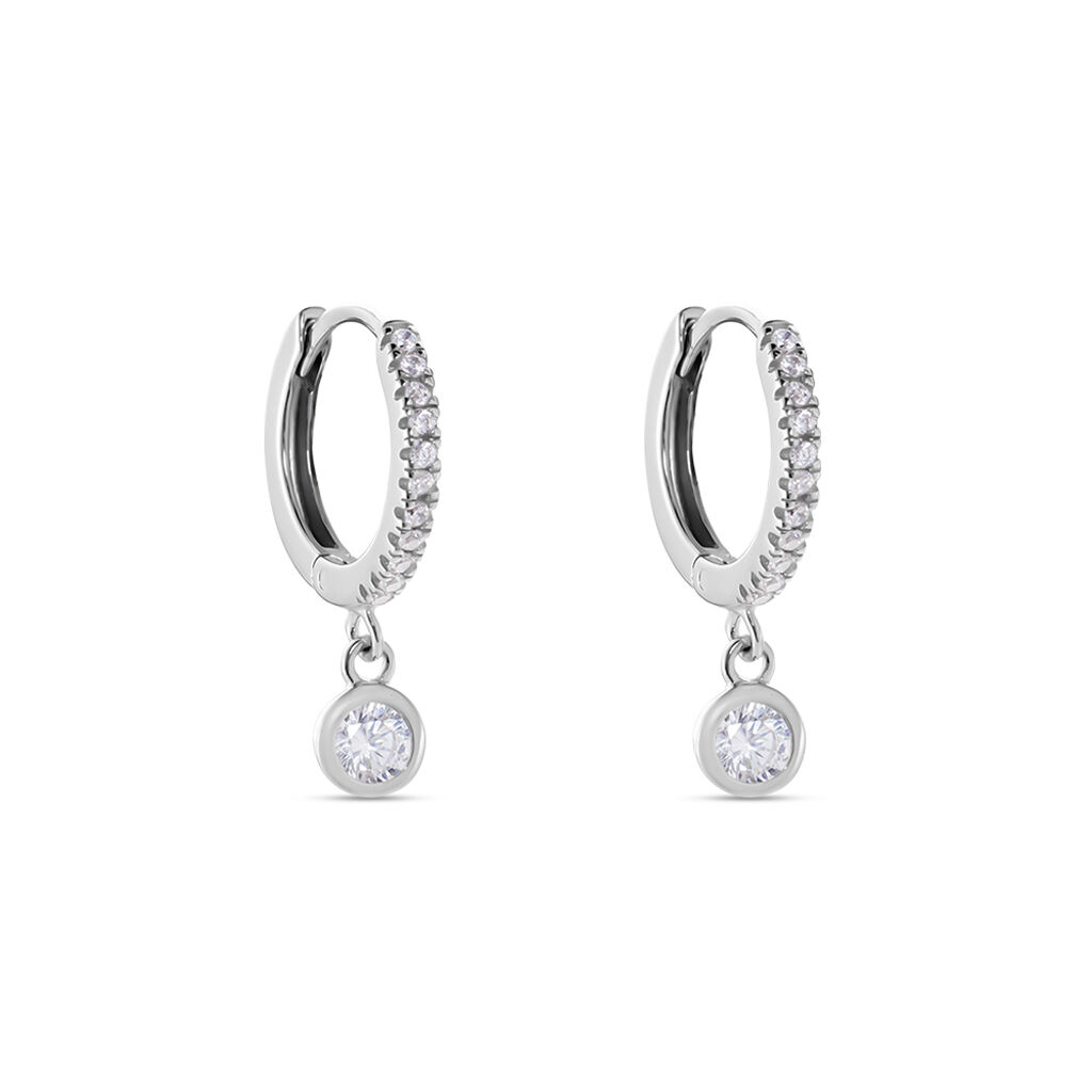 Damen Creolen Silber 925 Zirkonia Kreis Hoopy 9,00mm  - Creolen Damen | OROVIVO