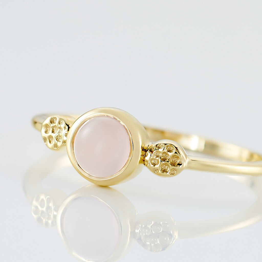 Bague Argent Dore Helko Calcedoine Rose - Spannringe Damen | OROVIVO
