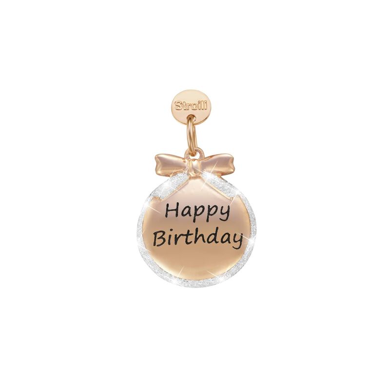 Charm in argento rosato e glitter - Spannringe Damen | OROVIVO