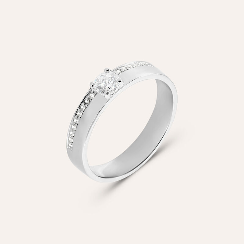 Anello Fascia Silver Elegance Argento Rodiato Cubic Zirconia - Spannringe Damen | OROVIVO