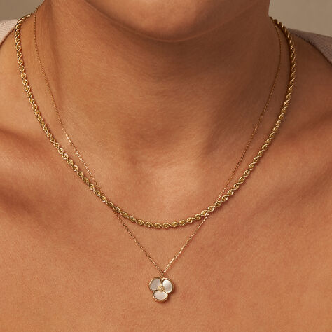 Damen Halskette Gold 375 Perlmutt Blume - Halsketten Damen | OROVIVO