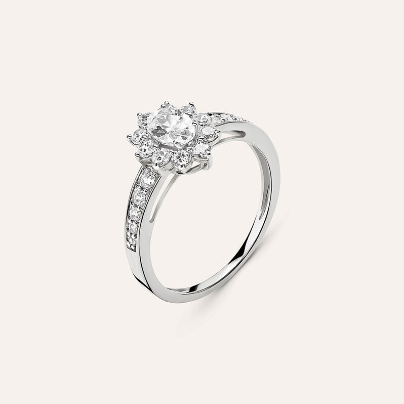 Anello Fantasia Kate Claire Oro Bianco Cubic Zirconia - Spannringe Damen | OROVIVO