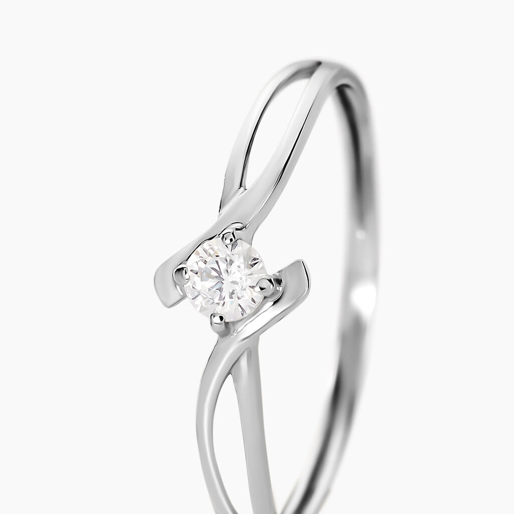 Bague Chamirame Or Blanc Oxyde De Zirconium - Spannringe Damen | OROVIVO