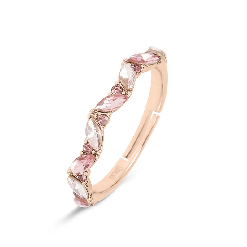 Anello Fantasia Violet Ottone Rosa Cristallo - Spannringe Damen | OROVIVO