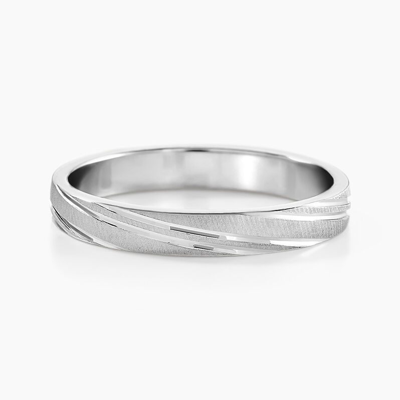 Alliance Eros Brossee Ruban Plat Or Blanc - Spannringe Familie | OROVIVO