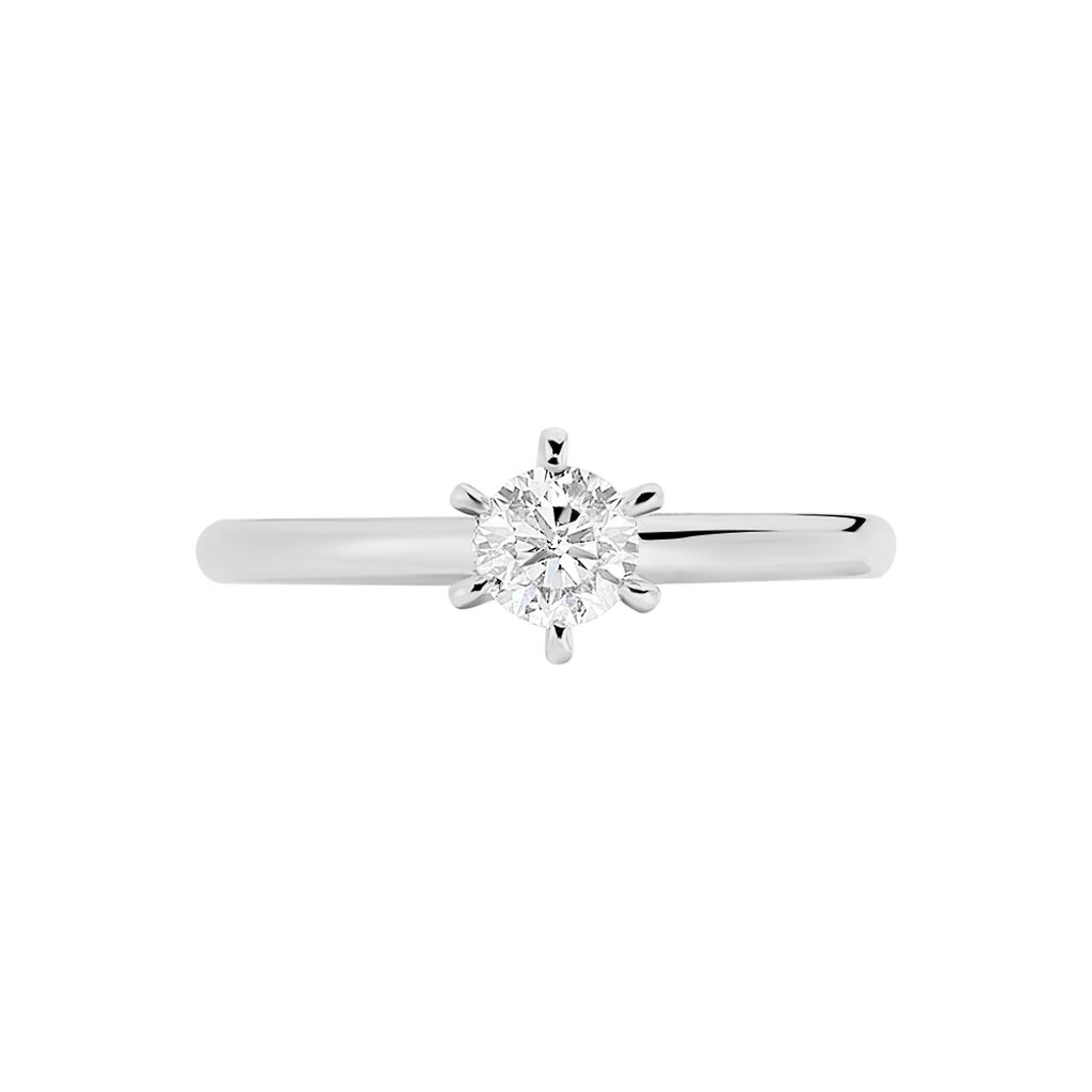 Solitaire Or Blanc Et Diamant - Spannringe Damen | OROVIVO
