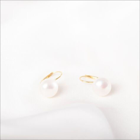 Damen Perlenohrringe Gold 333 Zuchtperlen 8-9mm Finia - Ohrhänger  | OROVIVO