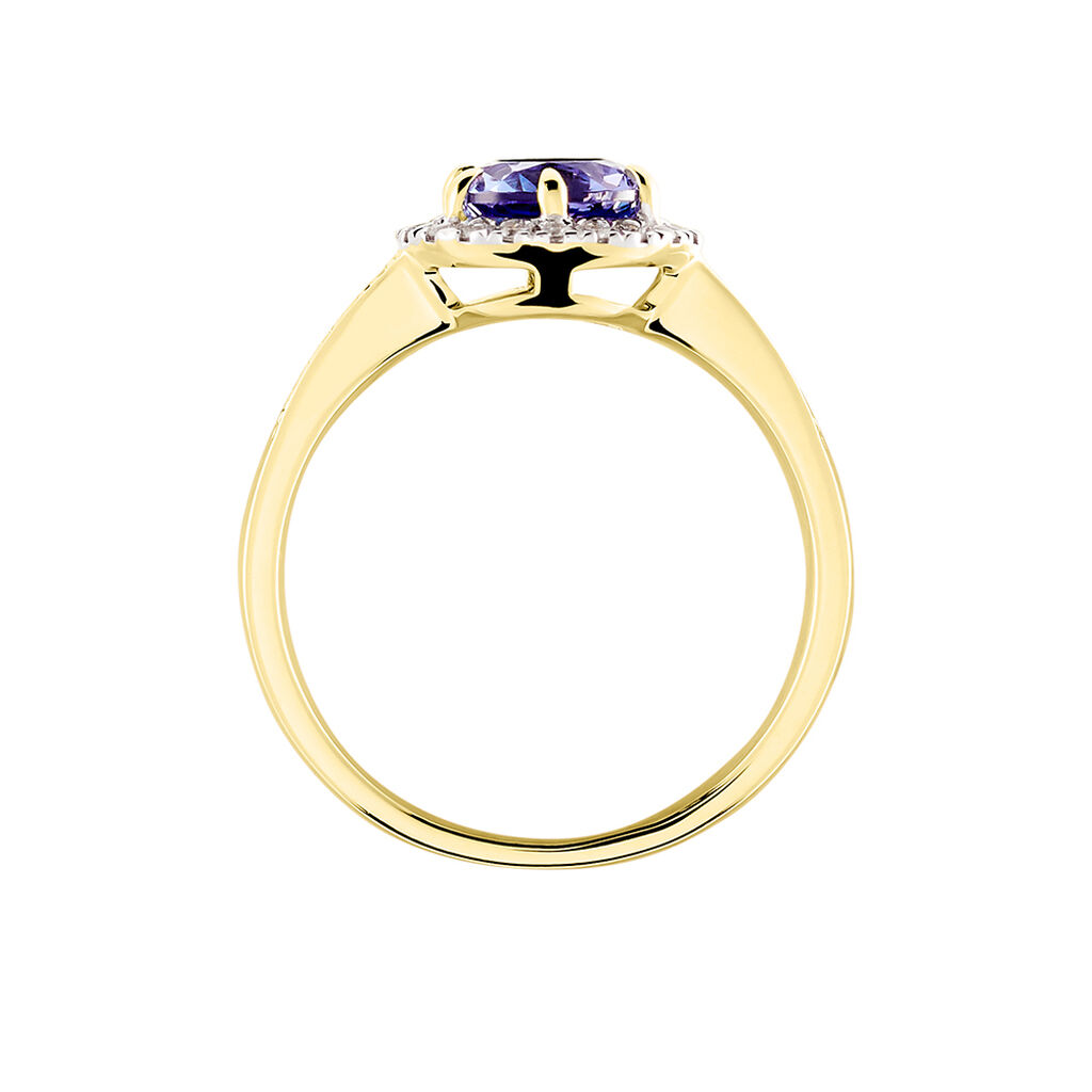 CATHERINE Damen Ring Gold 585 (14 Karat) Tansanit Blau 1,4 ct