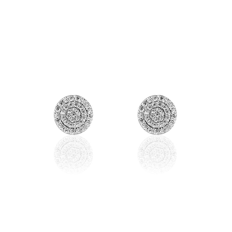 Damen Ohrstecker Weißgold 375 Zirkonia  - Ohrstecker Damen | OROVIVO