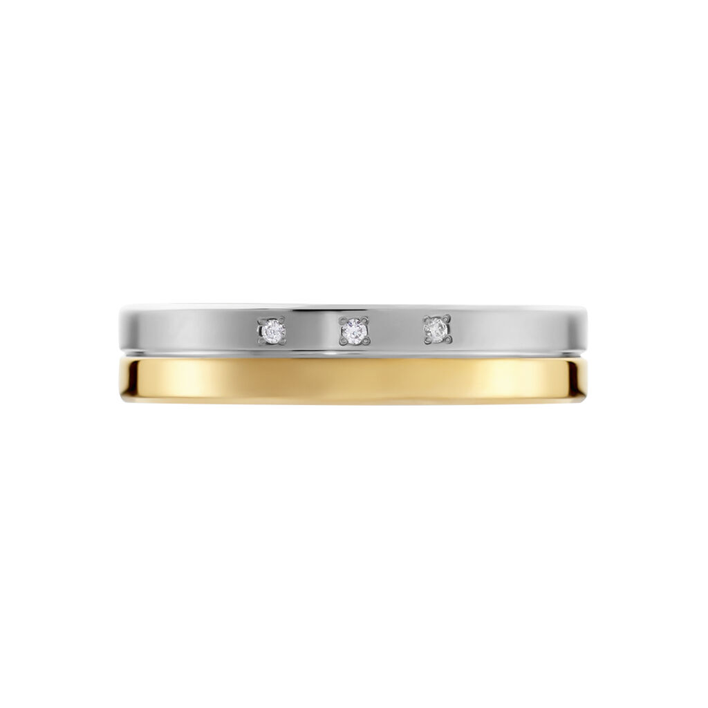 BOCCIA Damenring Titan Bicolor Diamanten 0,015ct 0129-0448 - Ringe mit Stein Damen | OROVIVO