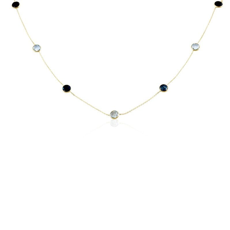 ELLIE Damen Collier Gold 375 (9 Karat) Topas Himmelblau 3,84 ct - Halsketten Damen | OROVIVO