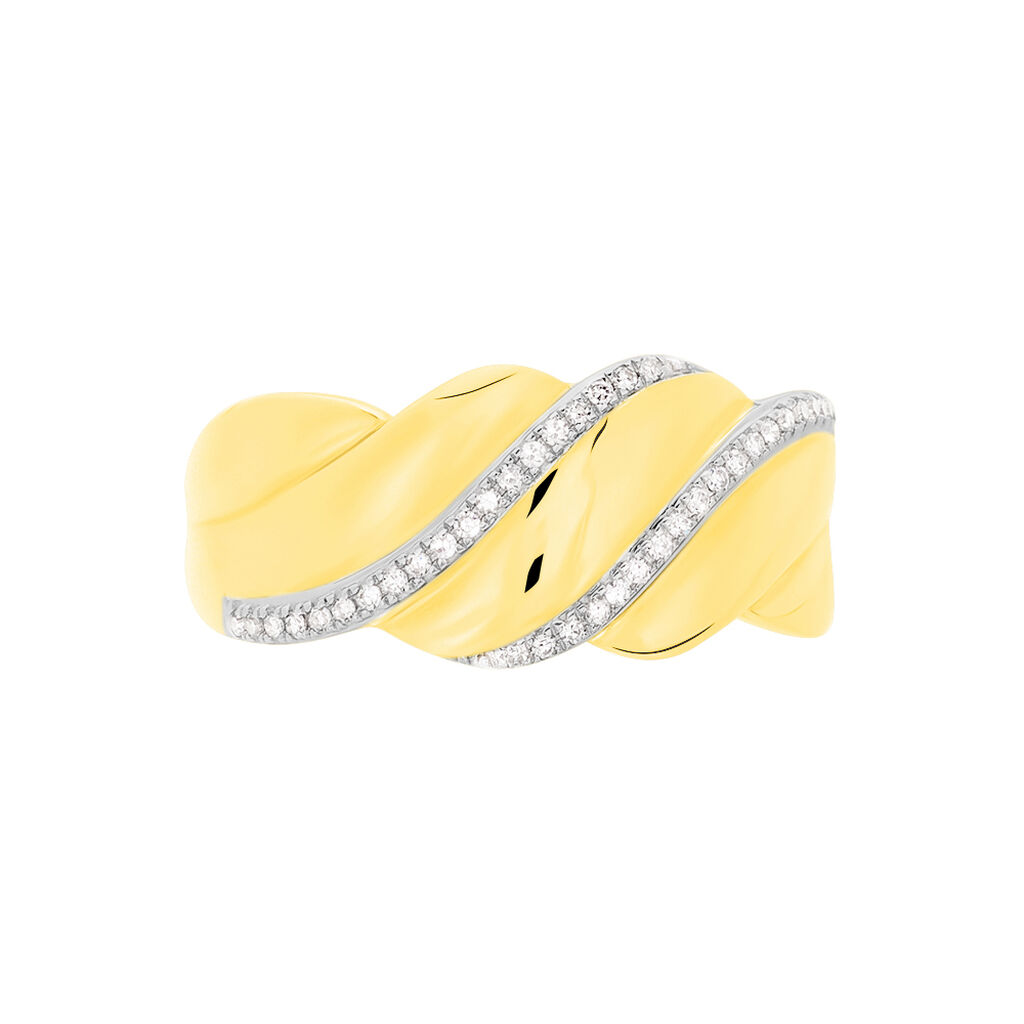 Bague Or Jaune Elyanne Et Diamants - Spannringe Damen | OROVIVO
