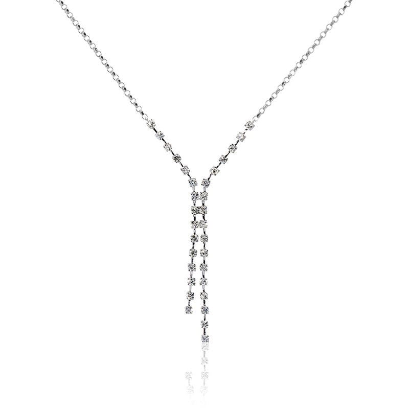 Collier Rose-anne Or Blanc Diamant - Spannringe Damen | OROVIVO