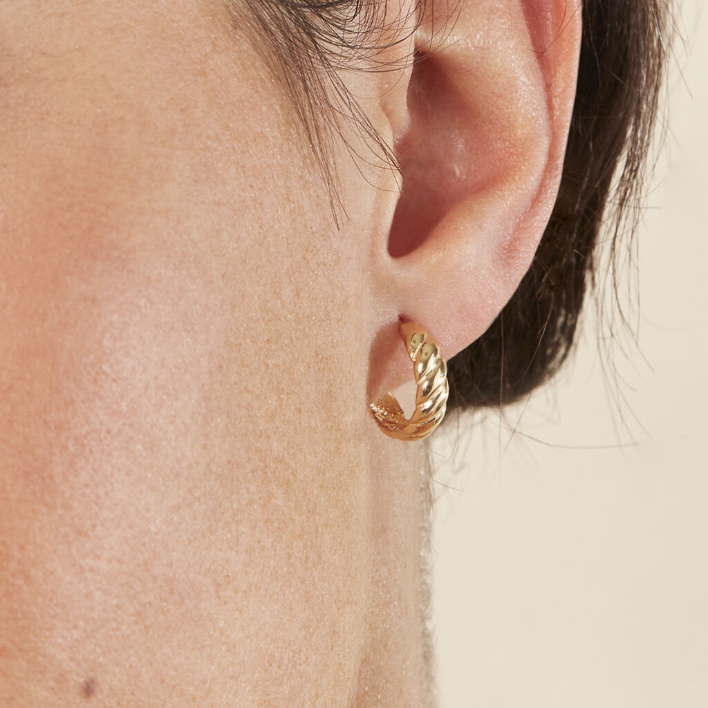 Damen Creolen Gold 375 gedreht Croissant 4,3mm - Creolen Damen | OROVIVO