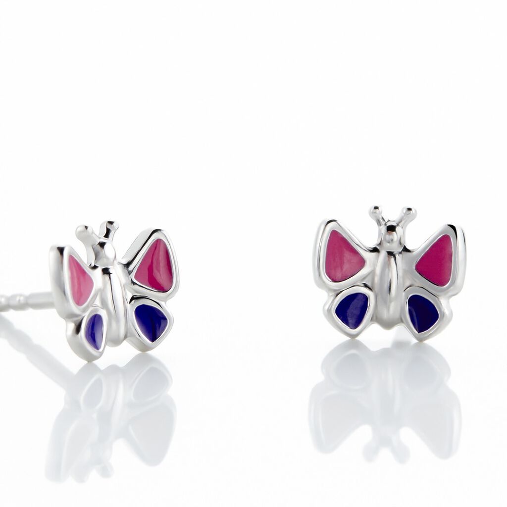 Kinder Ohrstecker Silber 925 Schmetterling Lila - Ohrstecker Kinder | OROVIVO