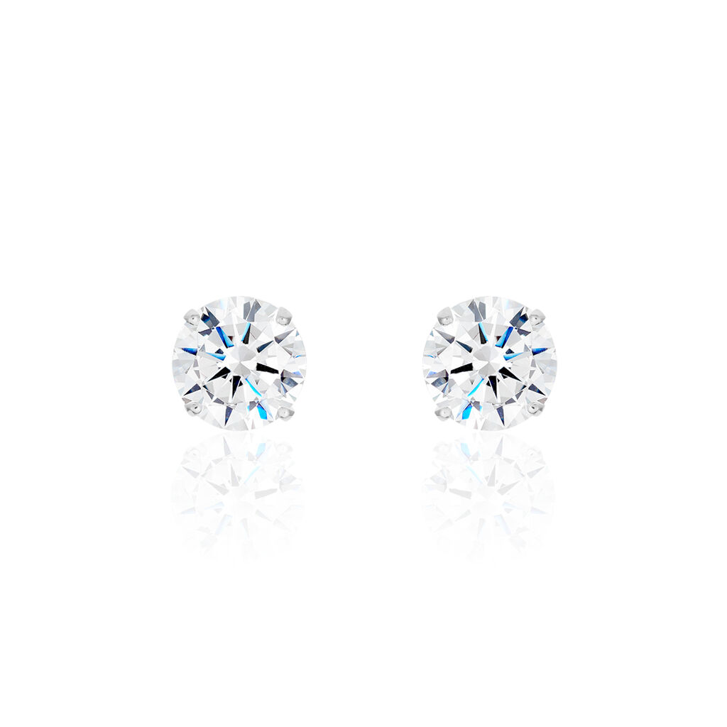 KRAPPE 4 Damen Ohrstecker Wei&szlig;gold 375 (9 Karat) Zirkonia Wei&szlig; 4,7 ct