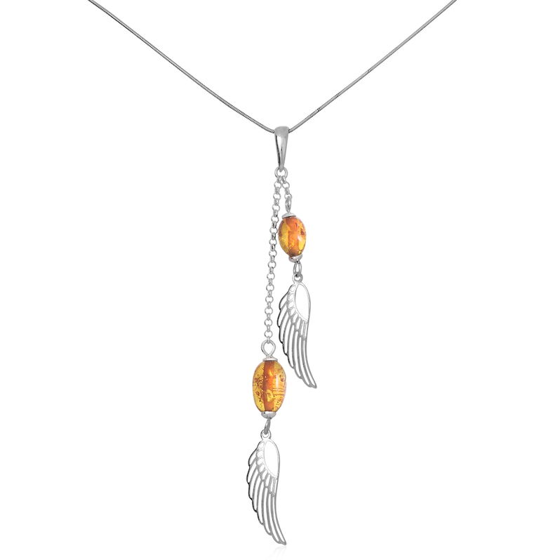 Collier Argent Et Ambre  - Spannringe Damen | OROVIVO