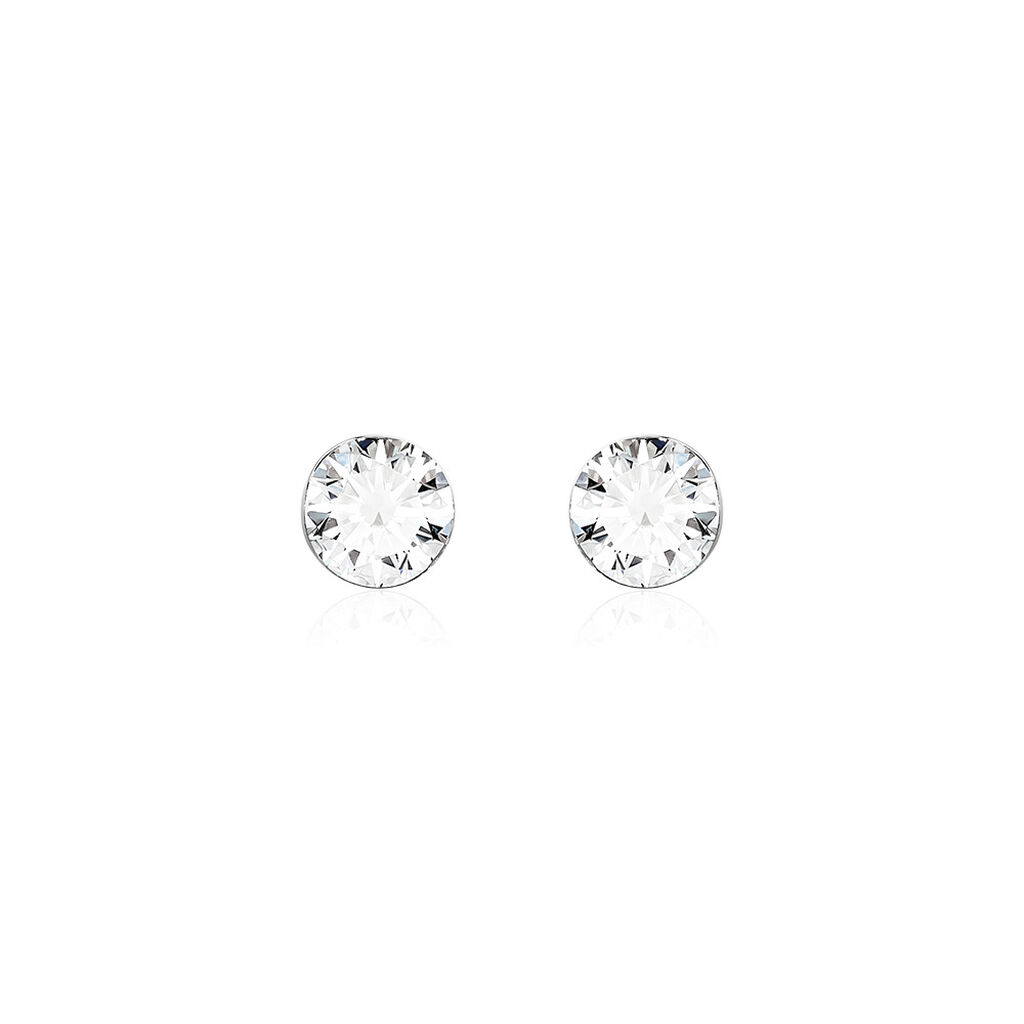 SHANNON Damen Ohrstecker Weißgold 585 (14 Karat) Synthetischer Diamant Weiß 0,51 ct, Ohrstecker mit Stein