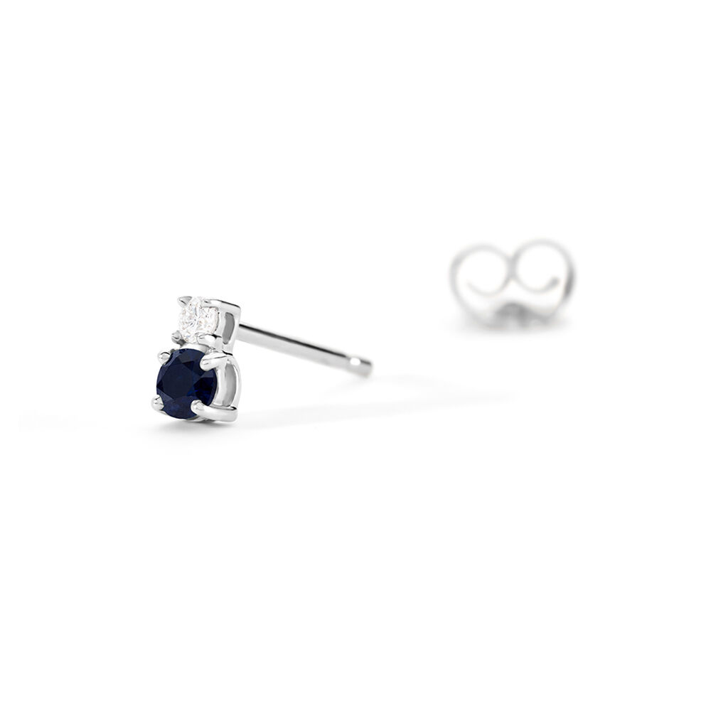 ELISABETH Damen Ohrstecker Wei&szlig;gold 585 (14 Karat) Saphir Blau 0,27 ct