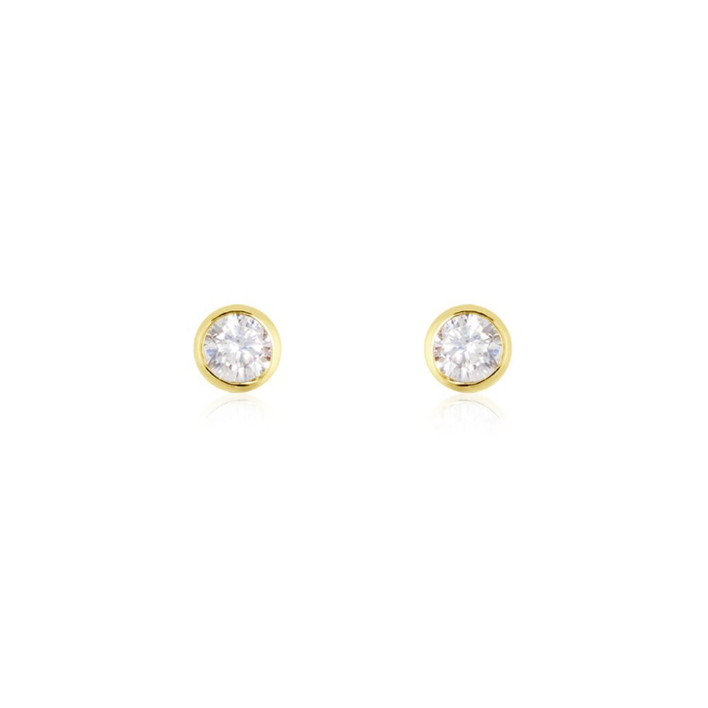 Damen Ohrstecker Gold 375 Zirkonia Zarge  - Ohrstecker Damen | OROVIVO