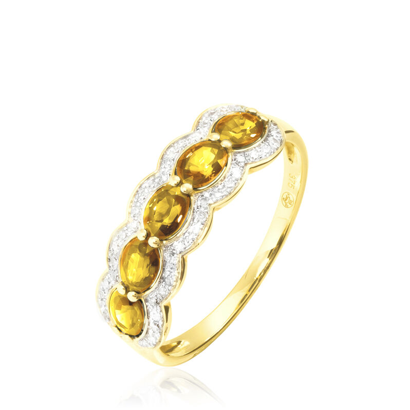 Bague Margaux Or Jaune Citrine Et Diamant - Spannringe Damen | OROVIVO