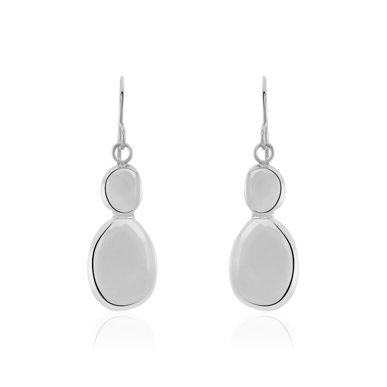 Boucles D'oreilles Pendantes Ihssan Acier Blanc - Spannringe Damen | OROVIVO