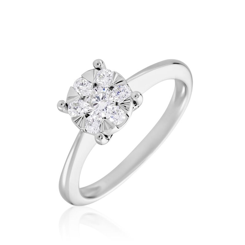 DREAM Damen Ring Wei&szlig;gold 375 (9 Karat) Diamant Wei&szlig; 0,21 ct - Ringe mit Stein Damen | OROVIVO