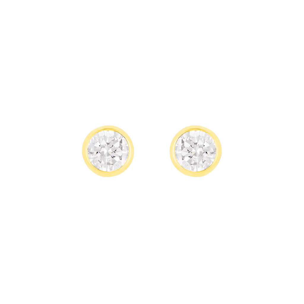 Damen Ohrstecker Gold 585 Zirkonia 4,5mm - Ohrstecker Damen | OROVIVO