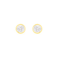 Damen Ohrstecker Gold 585 Zirkonia 4,5mm