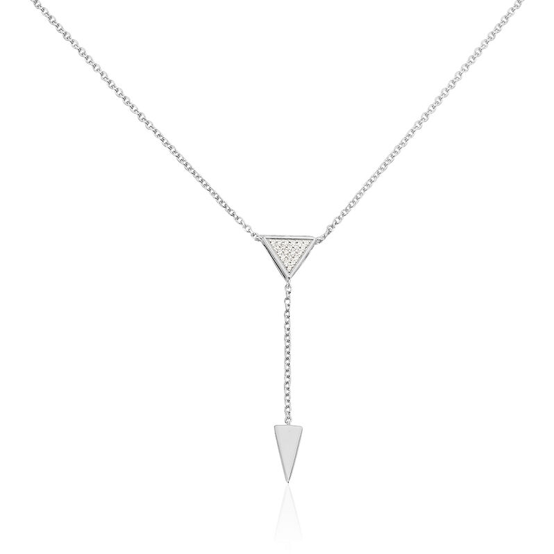 SVETLA Damen Collier Silber 925 Zirkonia Wei&szlig; Dreieck - Halsketten Damen | OROVIVO