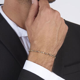 Herrenarmband Stegpanzerkette Gold 375 Bicolor  - Armketten Herren | OROVIVO