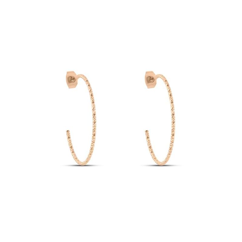 Orecchini A Cerchio Sunrise Acciaio Rosa - Spannringe Damen | OROVIVO