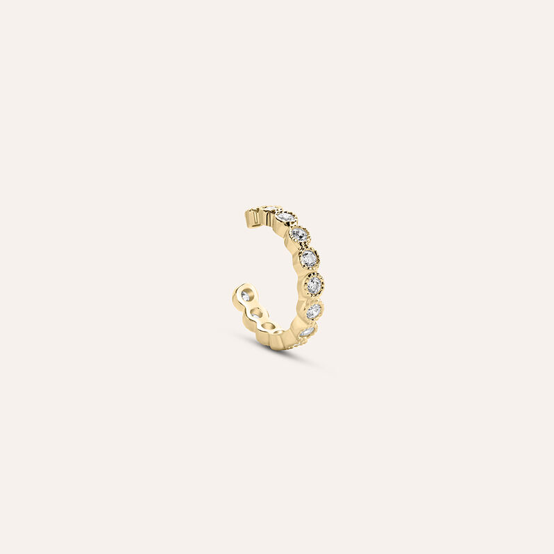 Ear Cuff Golden Dream Placcato Oro Giallo Cubic Zirconia - Spannringe Damen | OROVIVO