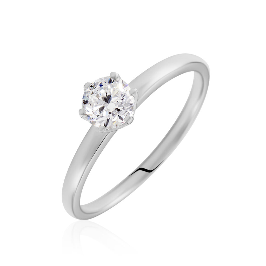 Solitaire Or Weiss Natalia Diamant Synthetique - Spannringe Damen | OROVIVO