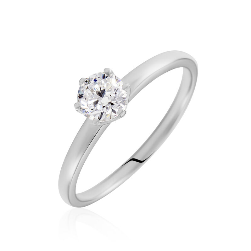 Solitaire Or Weiss Natalia Diamant Synthetique - Spannringe Damen | OROVIVO
