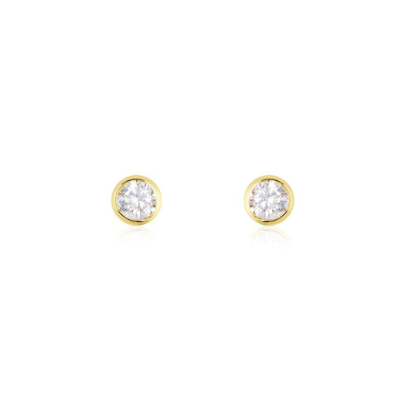 ZARGE Damen Ohrstecker Gold 375 (9 Karat) Zirkonia Wei&szlig; 0,44 ct - Ohrstecker Damen | OROVIVO