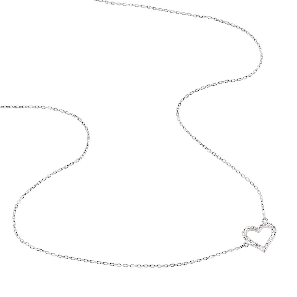 Damen Halskette Silber 925 Zirkonia Herz - Halsketten Damen | OROVIVO