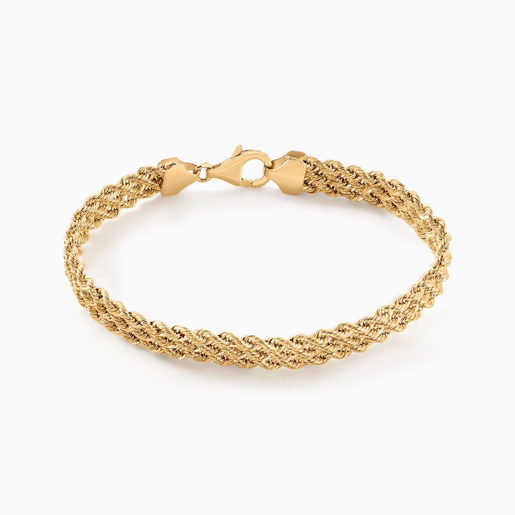 Bracelet Jerry Maille Corde 3 Rangs Or Jaune - Spannringe Damen | OROVIVO