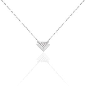 Damen Halskette Silber 925 Zirkonia Dreieck Babsi - Ketten mit Anhänger Damen | OROVIVO