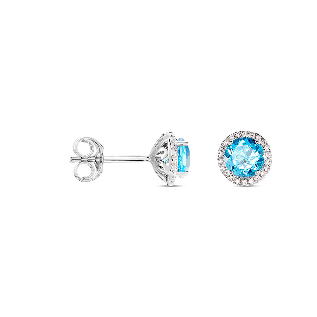 Damen Ohrstecker Weißgold 585 Topas Blau 1,17ct Feli  - Ohrstecker Damen | OROVIVO