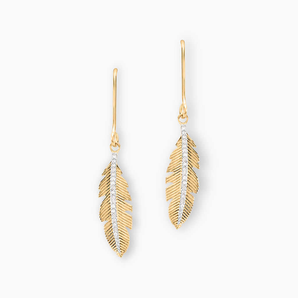 Boucles D'oreilles Pendantes Paola Or Jaune Diamant - Spannringe Damen | OROVIVO