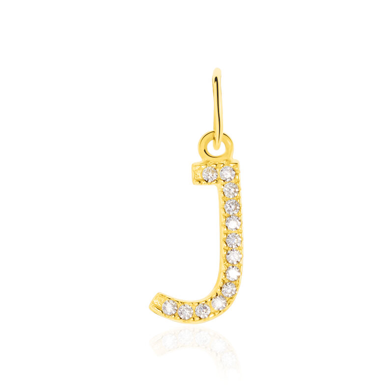 Anhänger Gold 375 Zirkonia Buchstabe J - Schmuckanhänger Familie | OROVIVO