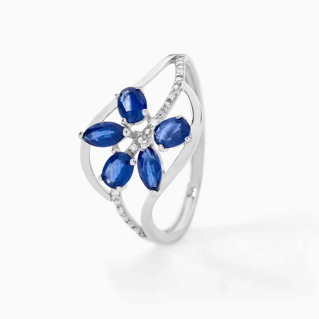 Bague Orchidee Or Blanc Saphir Diamant - Spannringe Damen | OROVIVO