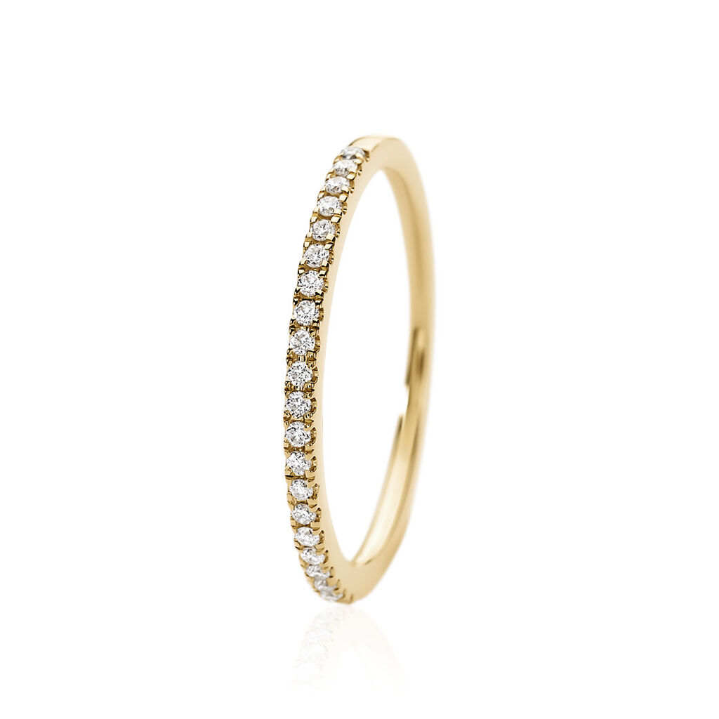 Damen Ring Gold 375 Rund Weiß Memo Luisa - Ringe mit Stein Damen | OROVIVO
