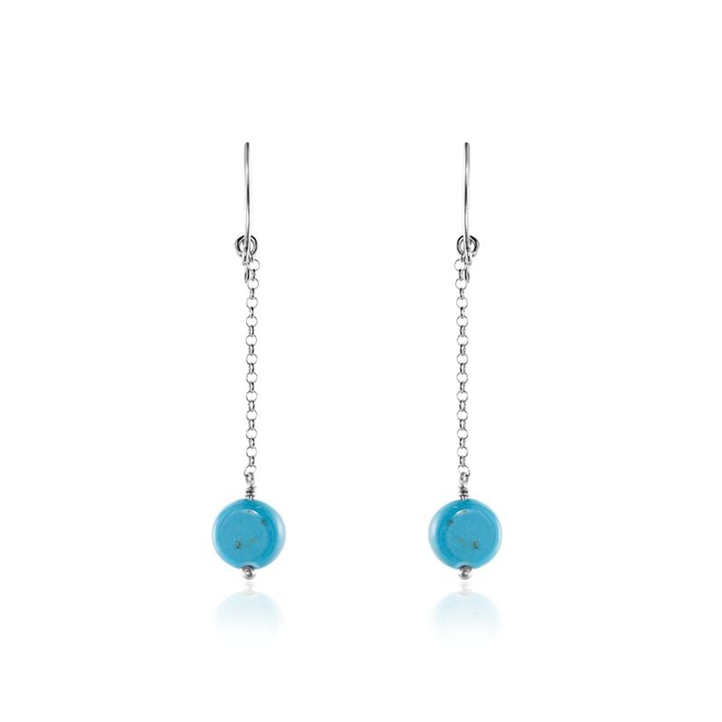 Boucles D'oreilles Pendantes Graziana Argent Weiss Turquoise - Spannringe Damen | OROVIVO