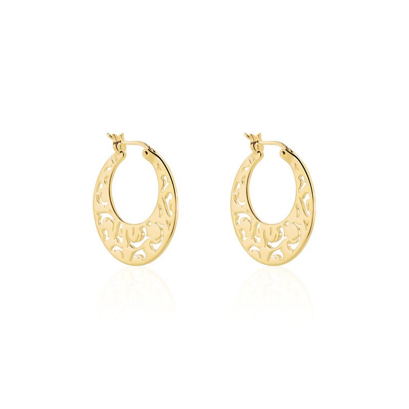 Damen Creolen Messing Gold Vergoldet Ornamente Vili - Creolen Damen | OROVIVO
