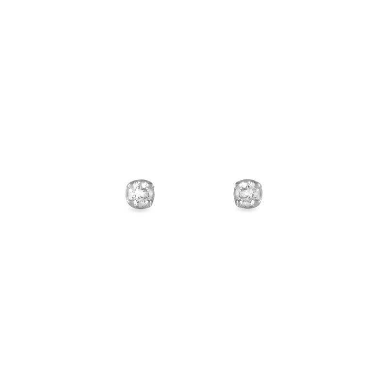 Boucles D'oreilles Puces Hasina Or Blanc Diamant - Spannringe Damen | OROVIVO