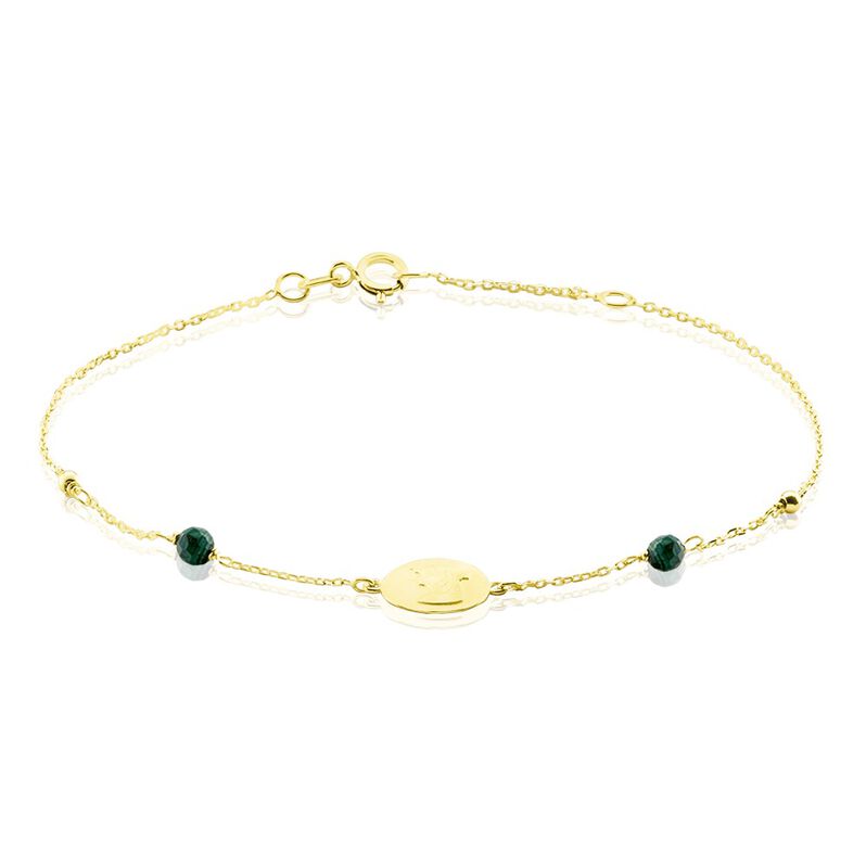 Damen Armband Gold 375 Malachit Grün 0,5ct Ethny - Armbänder Damen | OROVIVO