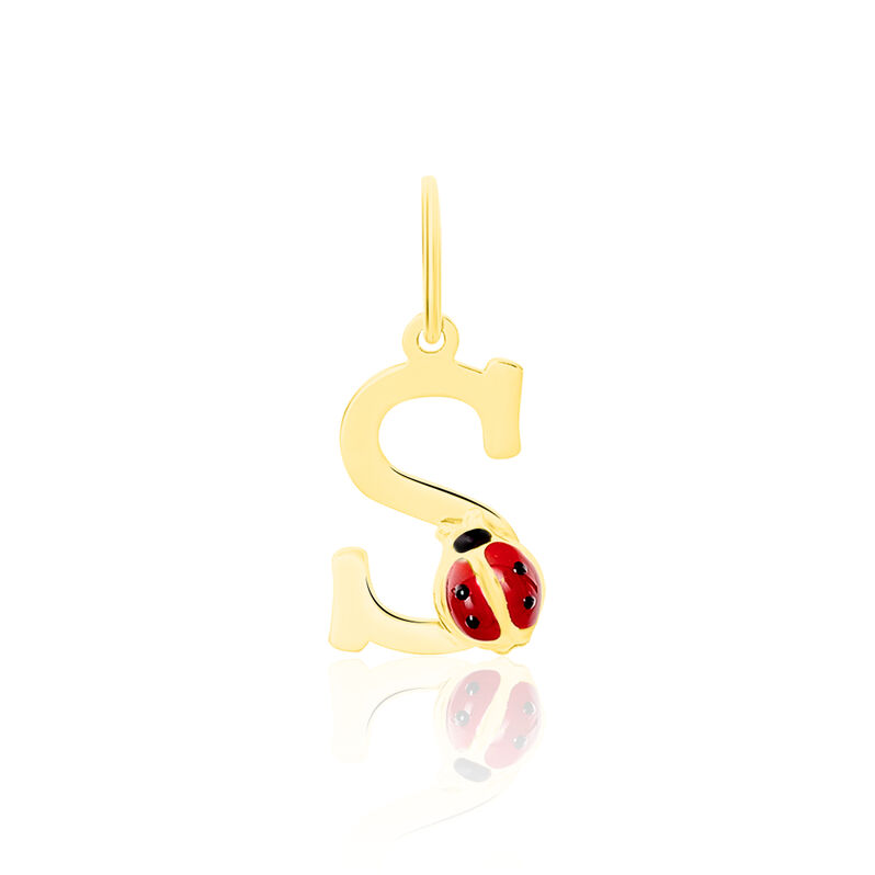 Pendentif Or Jaune Coccinelle Lettre S - Spannringe Kinder | OROVIVO