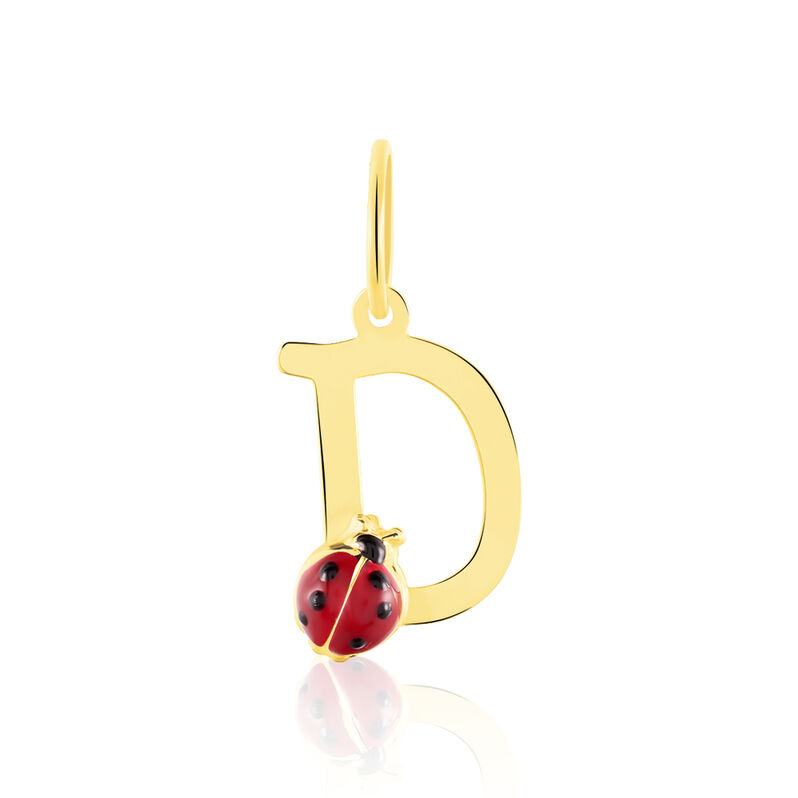 Pendentif Or Jaune Coccinelle Lettre D - Spannringe Kinder | OROVIVO